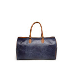 Navy Blue Textured Travel Bag